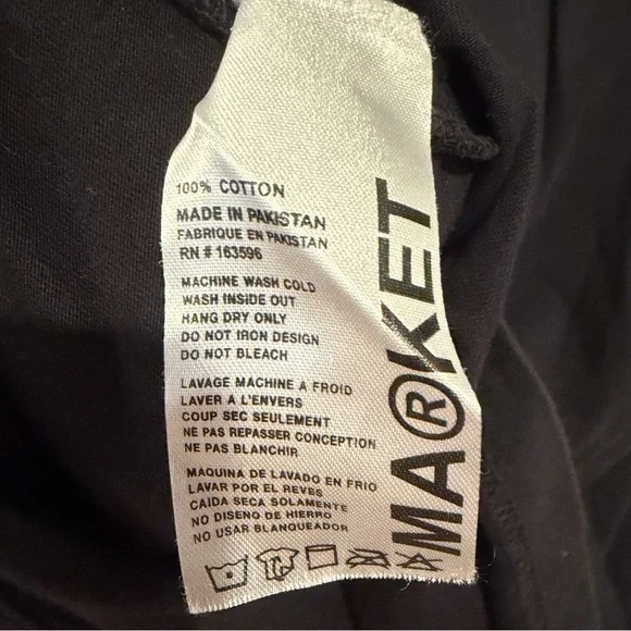 Market Blackwash Peace Bear Mens T shirt Large - Picture 4 of 6